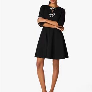 Kate Spade Black Dress with Pearl Bow Accents